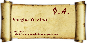 Vargha Alvina névjegykártya